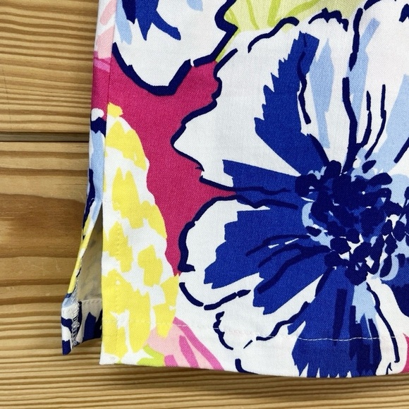 Rafaella Tummy Control Pull On Stretch Skort Skirt Pink Blue Yellow Floral XL - Picture 9 of 10